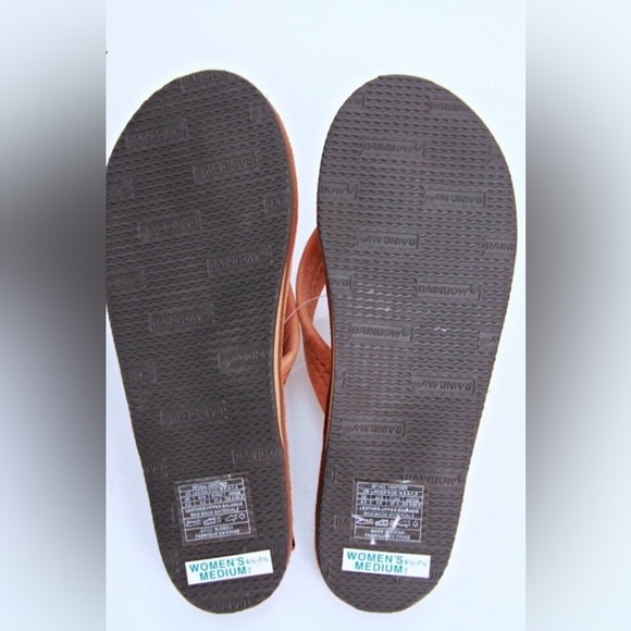 NWT Rainbow Women’s Luxury Leather Single Layer w/arch Support Flip Flops. - Picture 9 of 10